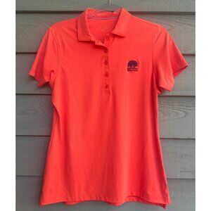 Peter Millar Women’s Golf Polo Shirt Coral Orange Belfair Logo Performance Top